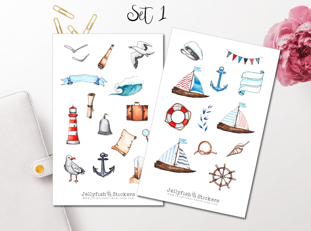 Maritime Seagulls Sticker Set